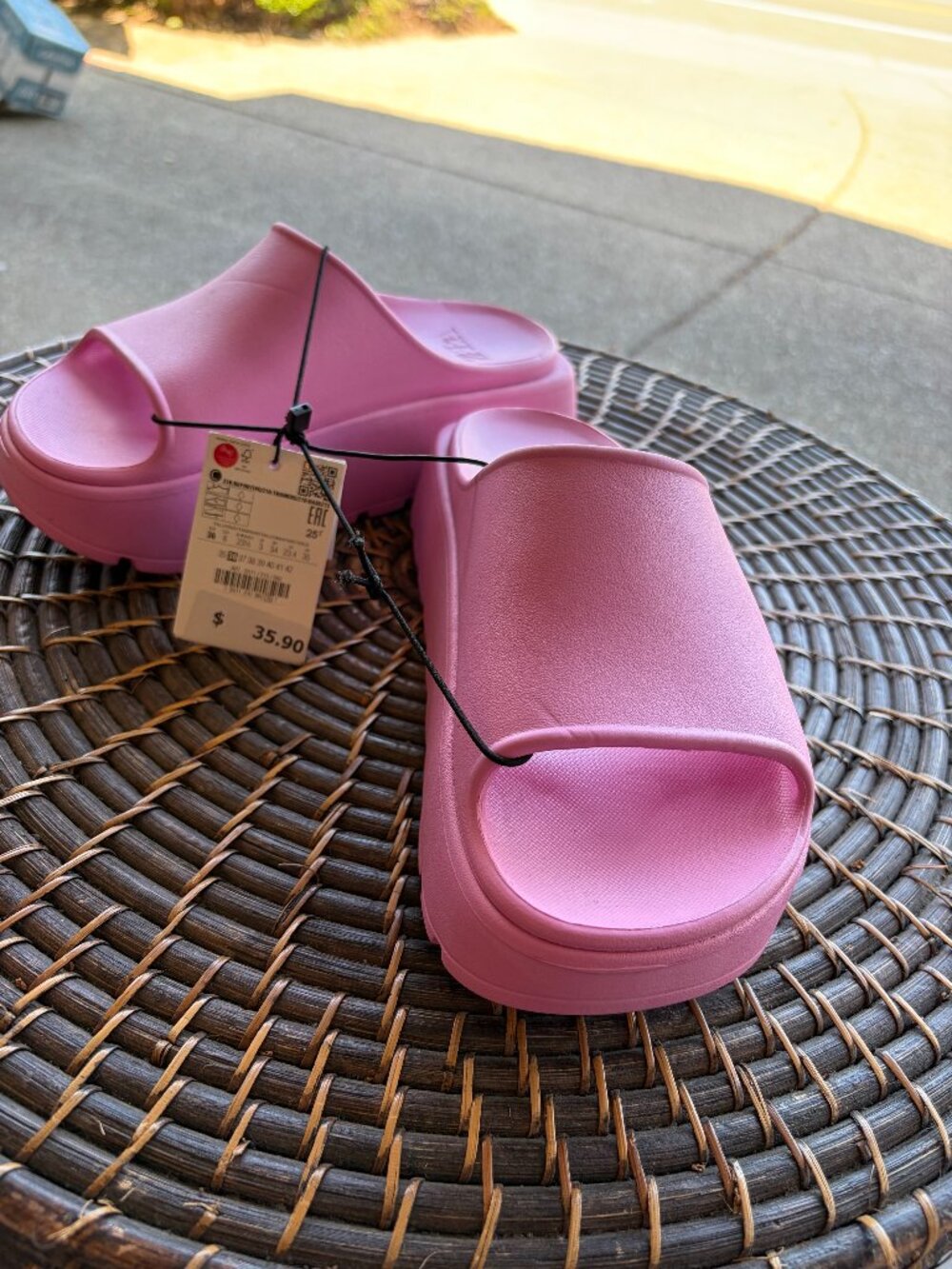 Brand New Zara Hot Pink Platform Slip Ons